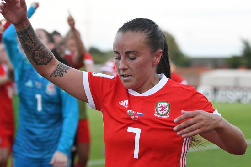 Natasha Harding hit a hat-trick for Wales