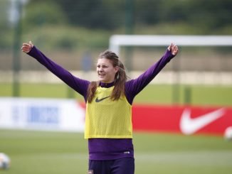 Hannah Blundell at an England training camp