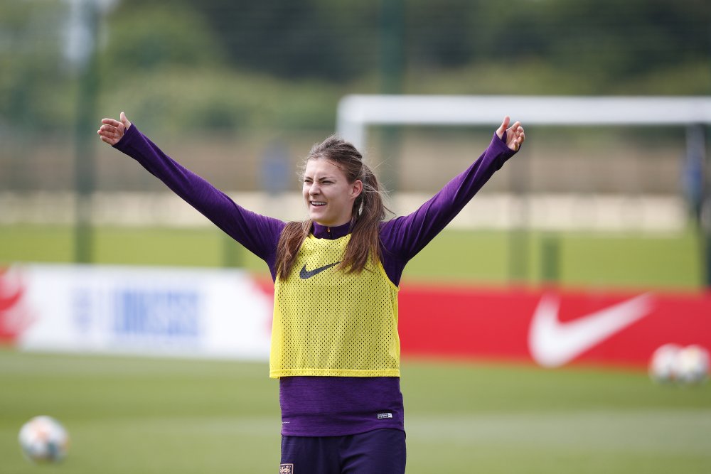 Hannah Blundell at an England training camp