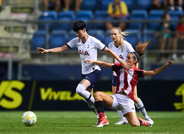 Spurs in action against Athletic Club Bilbao.