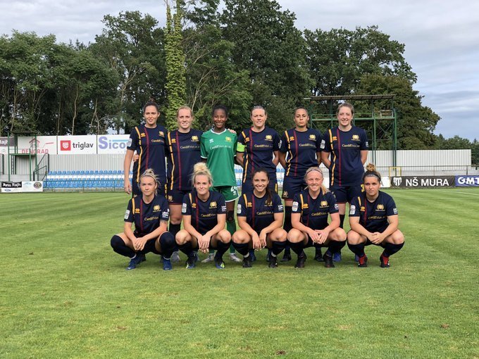 Cardiff Met pictured before their last UWCL qualifying round group game.