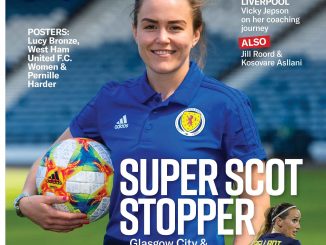 She Kicks Magazine Issue 56 cover featuring Scotland's No. 1 Lee Alexander