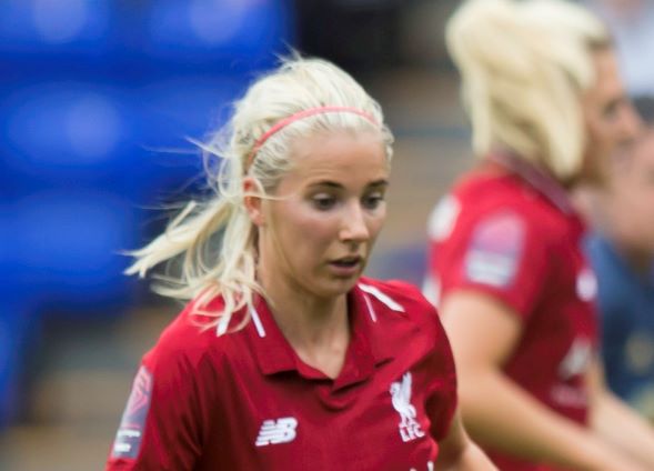 Liverpool's three-goal Kirsty Linnett. 