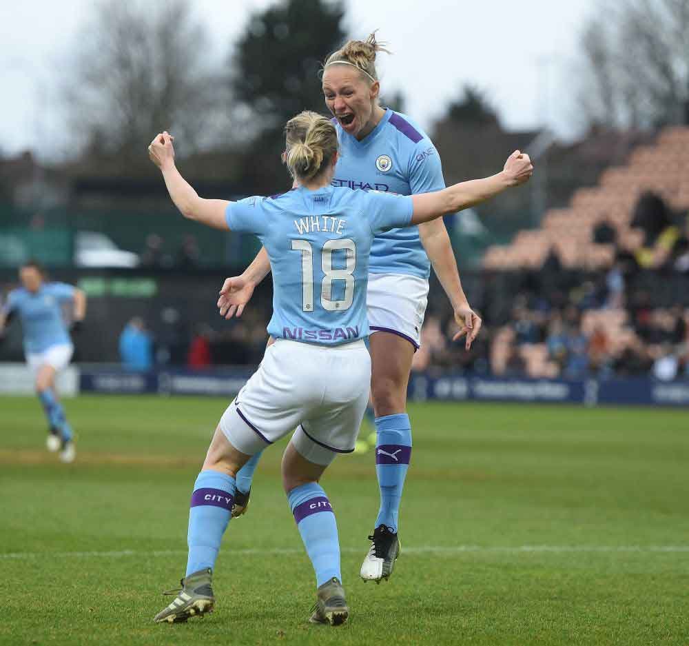 Pauline Bremer scored twice for Man City