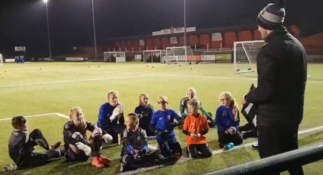 Andy Elleray with some of his young goalkeepers