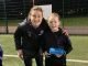 Aylesboru United girls' Jessica James with Ellen White