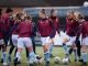 Aston Villa players warming up