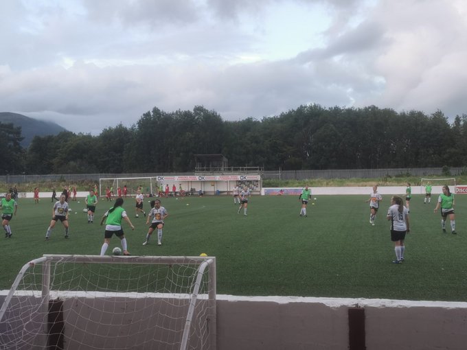 Glentoran and Crusaders warmup