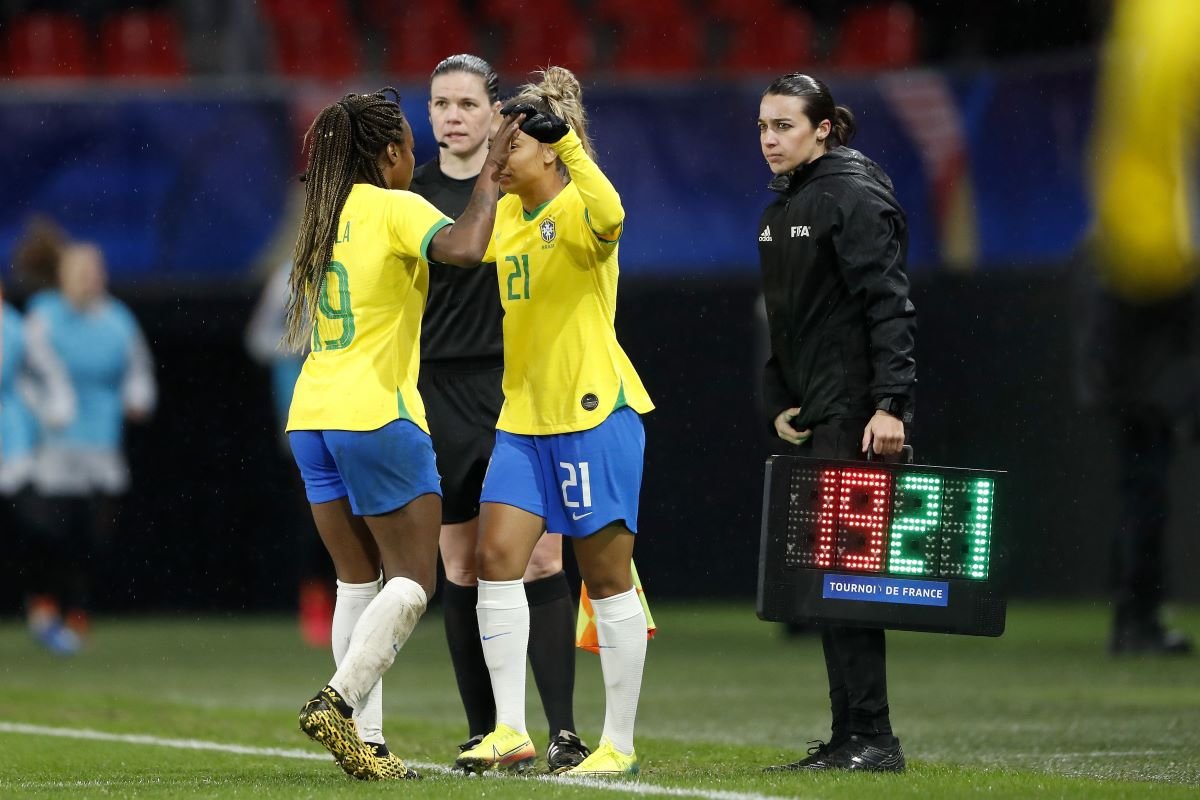 Brazil players at tournament in France