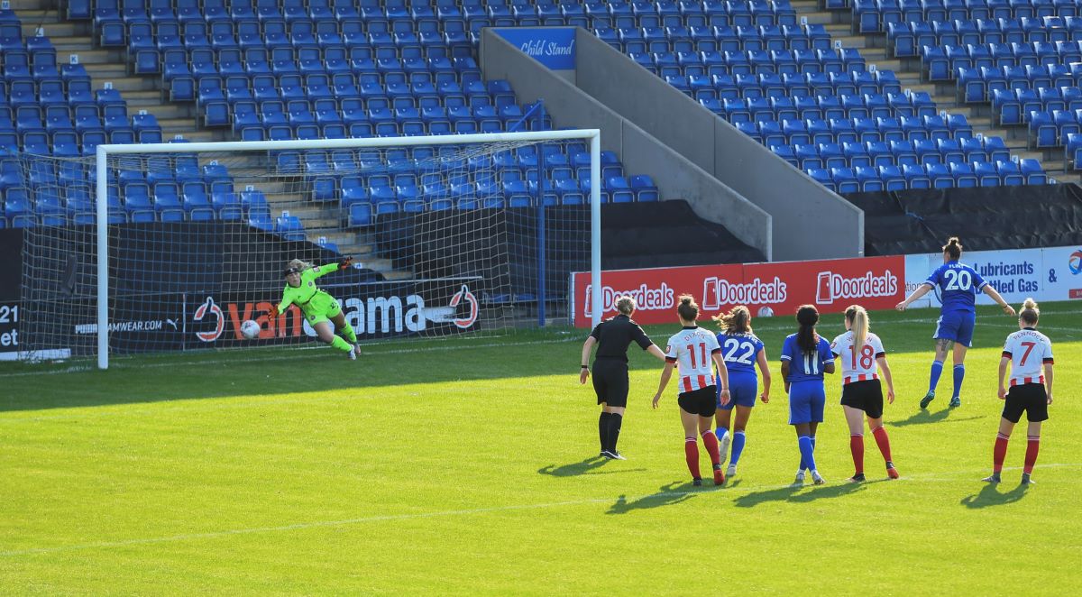 Natasha Flint nets a penalty.