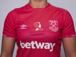 West Ham's pink Breast Cancer Now shirt