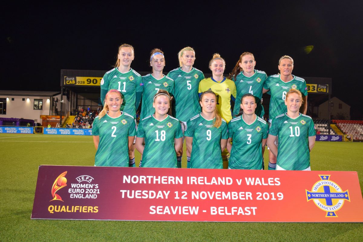 Northern Ireland line up v Wales