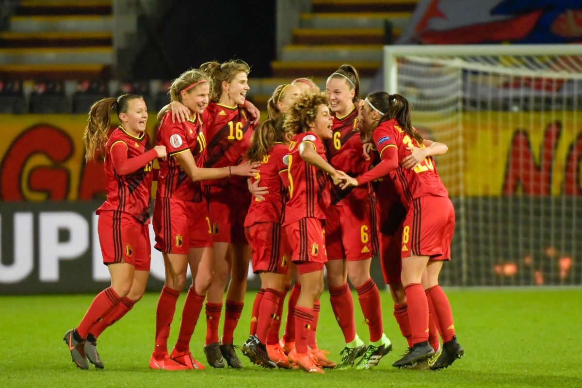 Belgium players celebrate