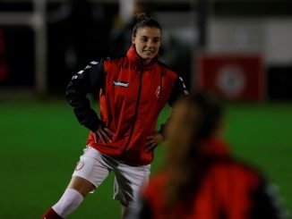 Bristol City's Chloe Logarzo warms-up for a midweek match