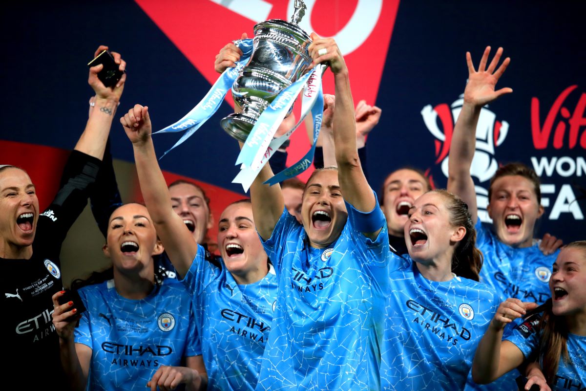 Manchester City Women Celebrating Seven Trophies In Seven Years SheKicks