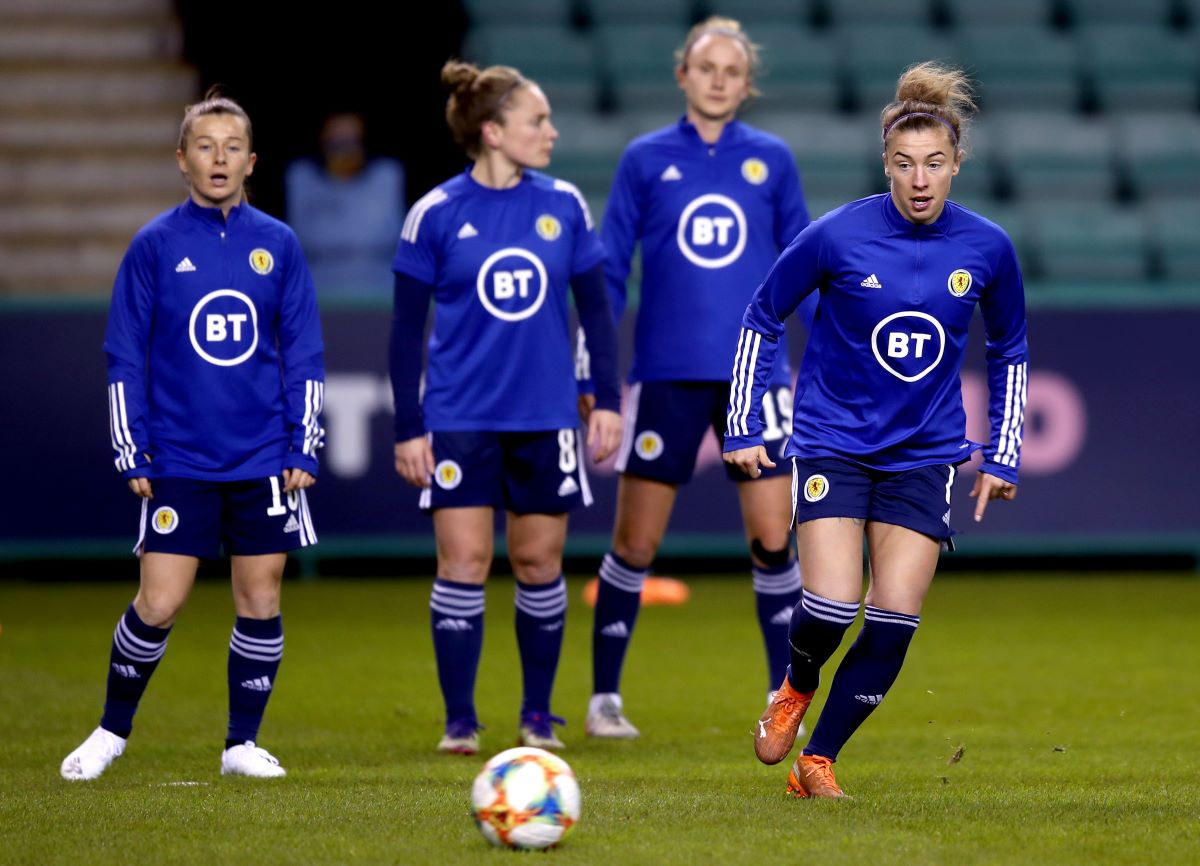 Scotland players warm-up