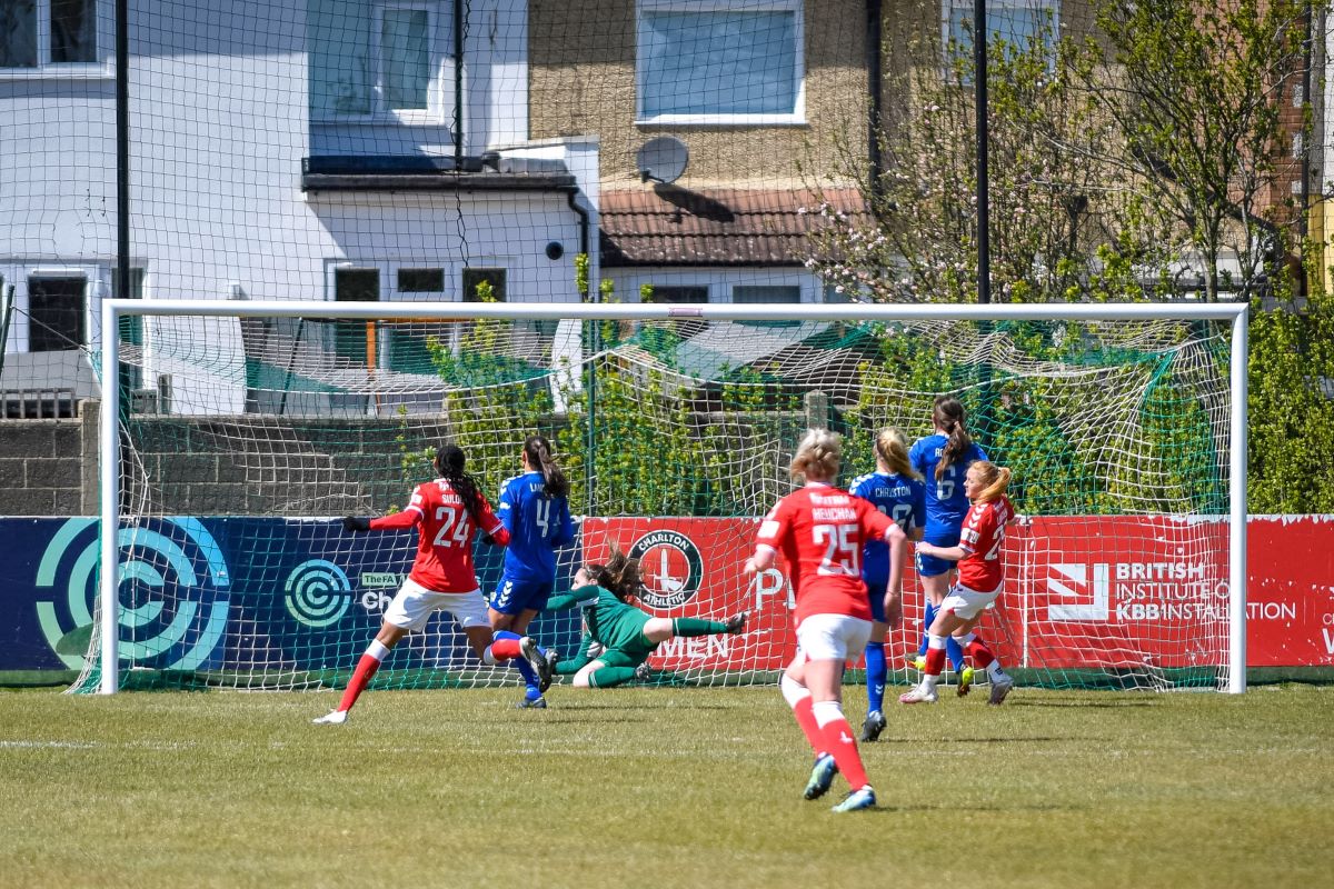 Charlton's Beth Lumsden scores