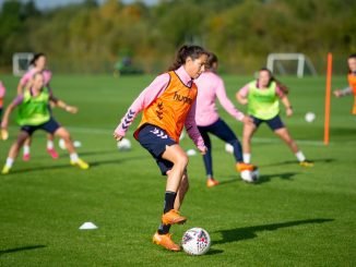 Everton players in training