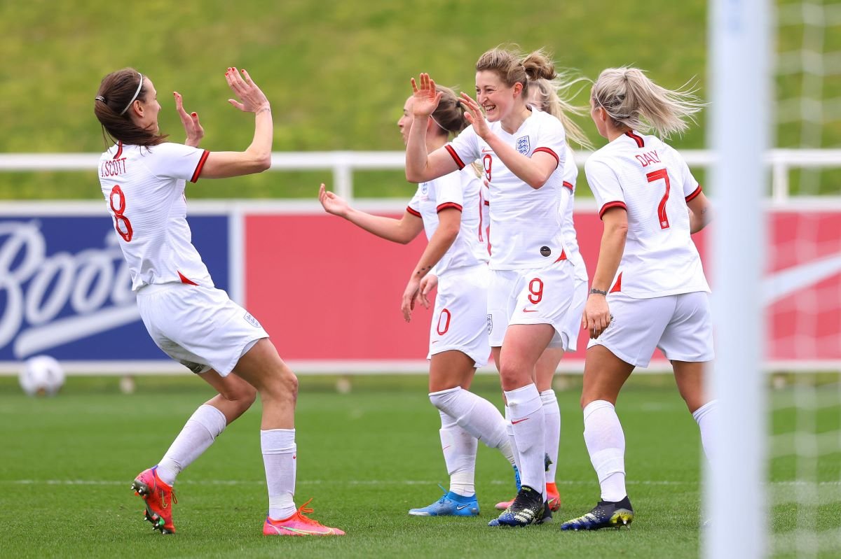 England players celebrate