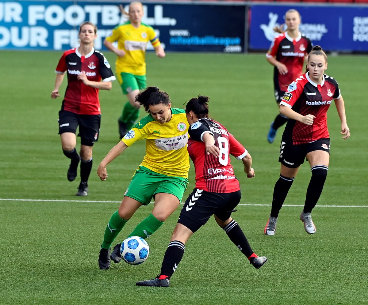 Cliftonville on the attack at Crusaders Strikers