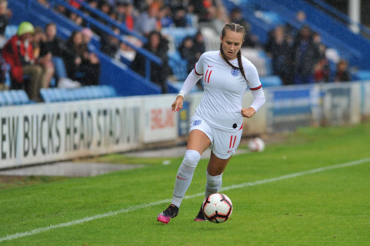 Lucy Watson scored twice for England U19s