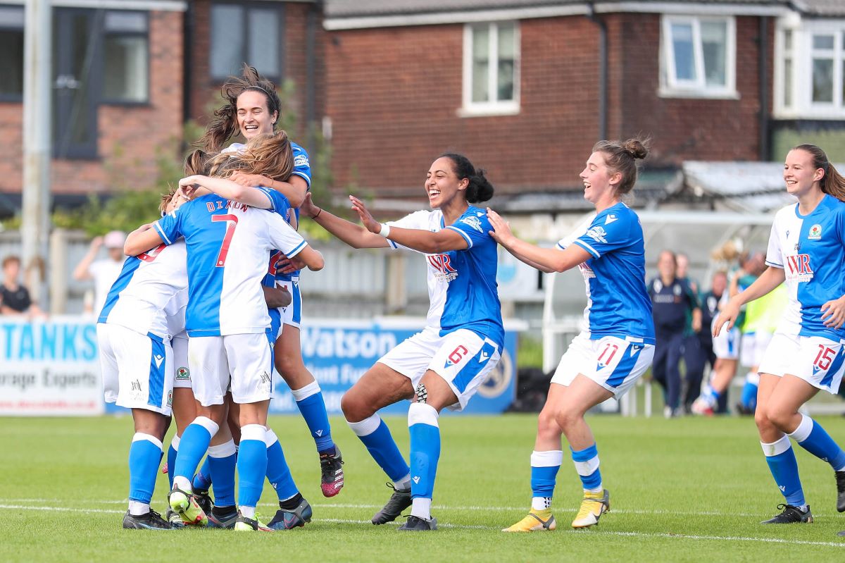 Blackburn Rovers celebrate Chloe Dixon's goal