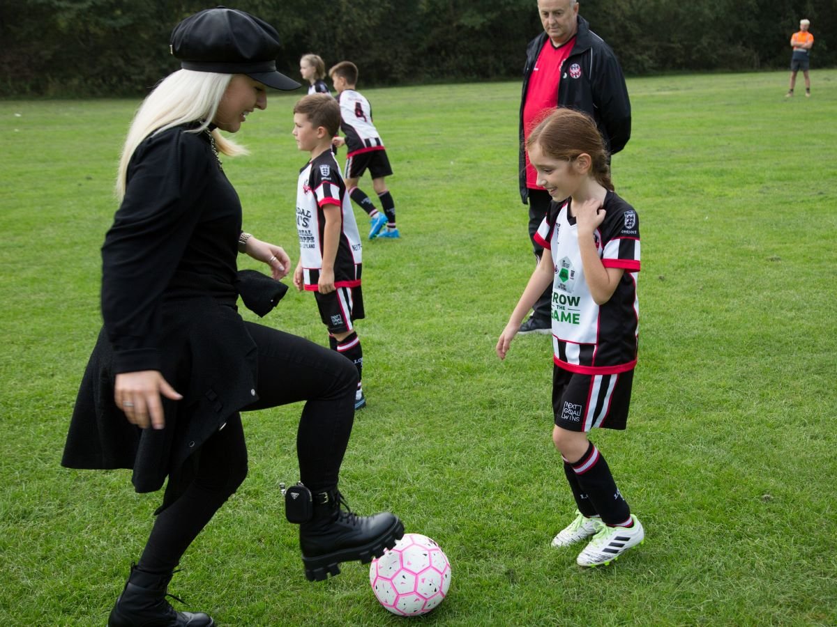 Liv Cooke with Lostock Hall girls