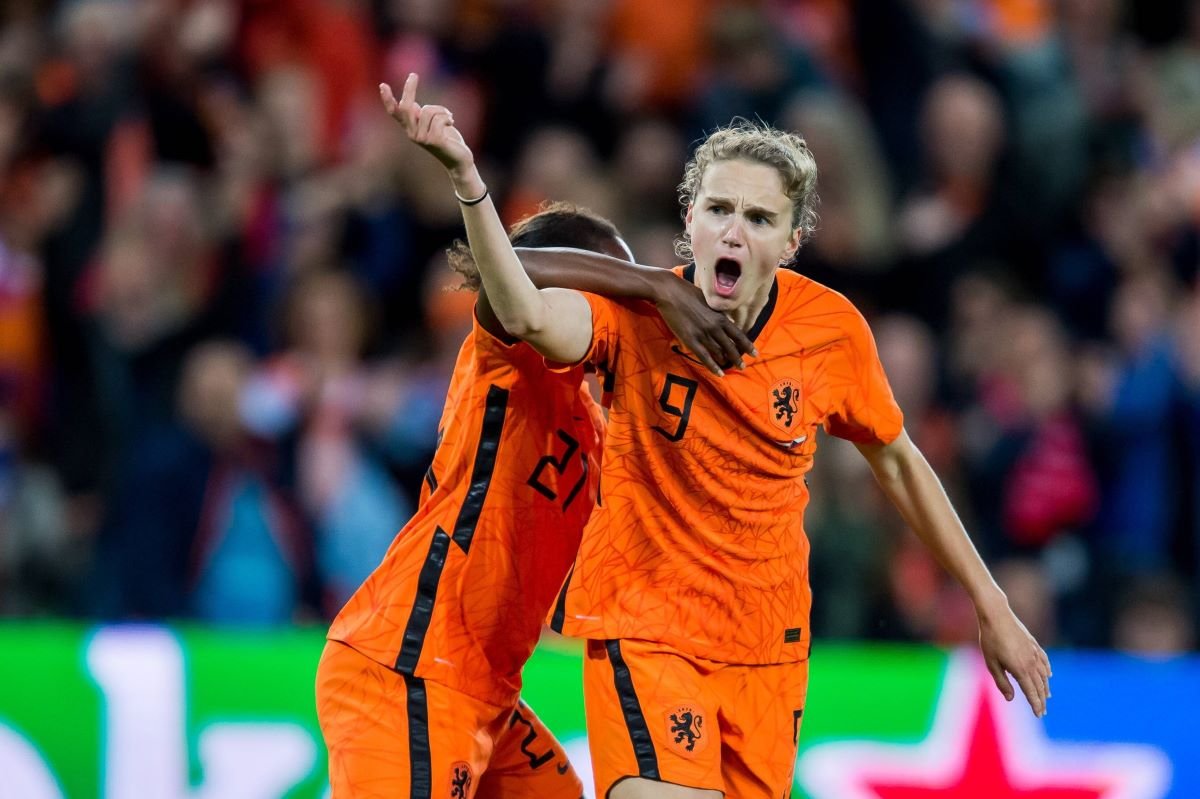 Vivianne Miedema marked her 100th Netherlands cap with a late leveller.
