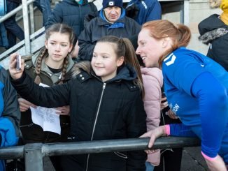 Durham's Kathryn Hill with fans