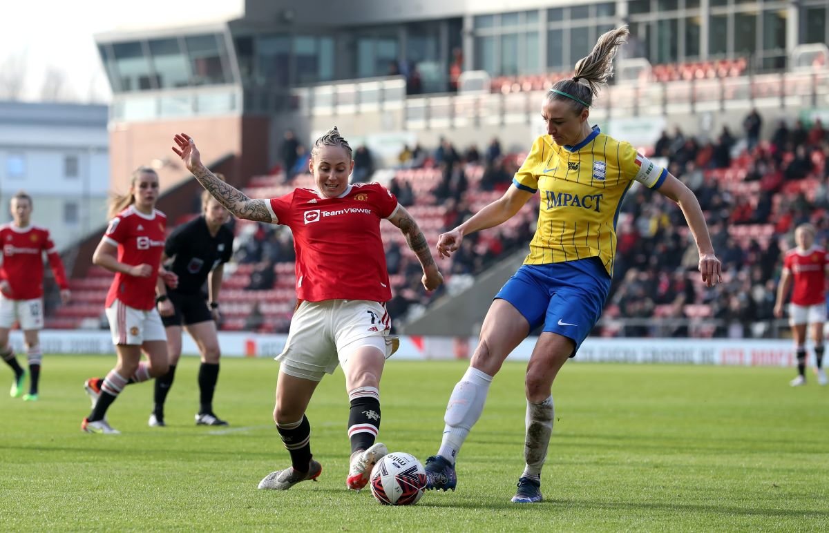 Man Utd's Leah Galton made one and scored two first-half goals.