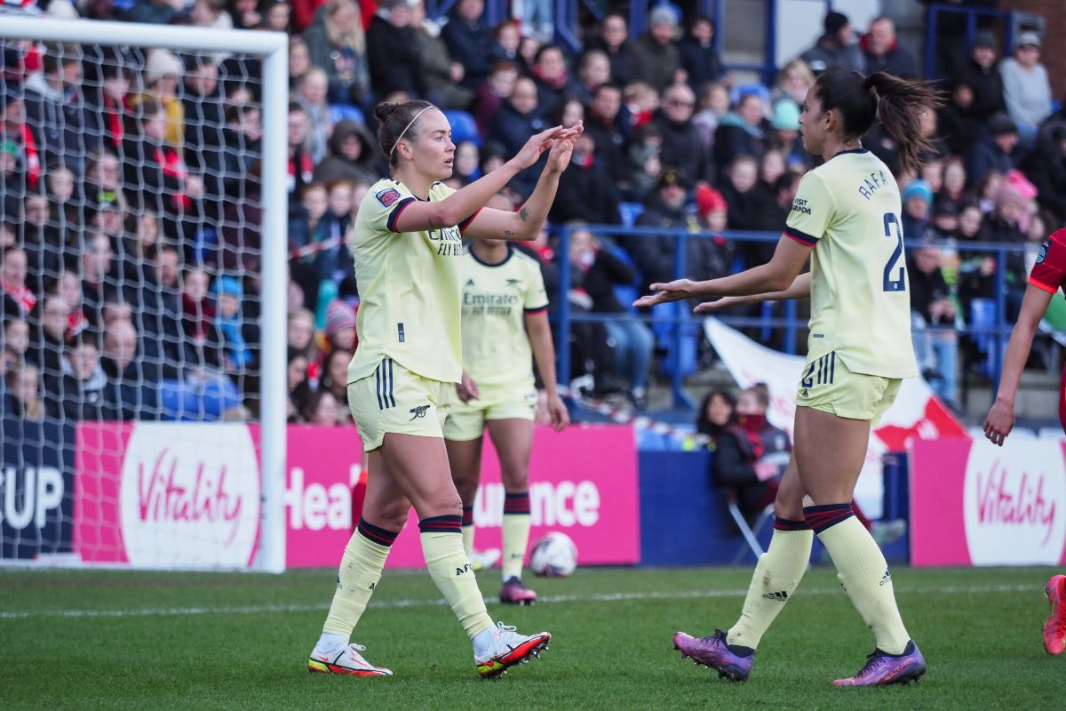 Arsenal wom at Liverpool in the Vtality Women;s FA Cup