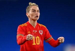 Wales' Jess Fishlock scored twice against Scotland