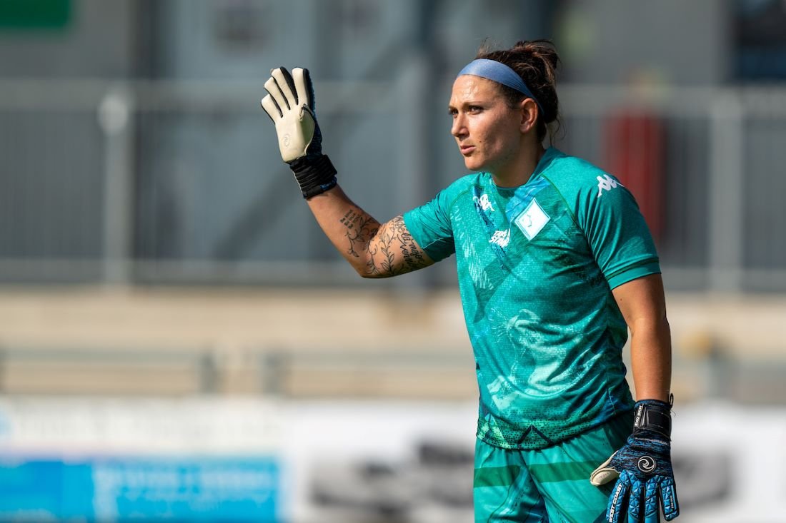 London City Lionesses' goalkeeper, Shae Yanez saved a Lewes penalty