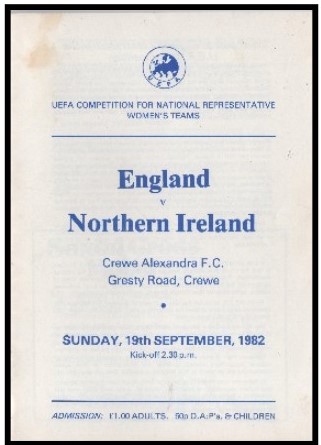 England v Northern Ireland programme