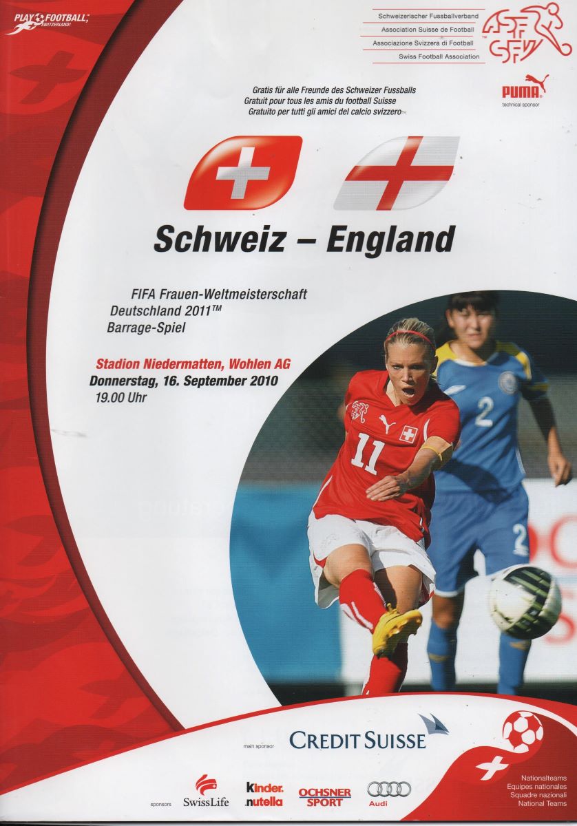 England v Switerland programme 1