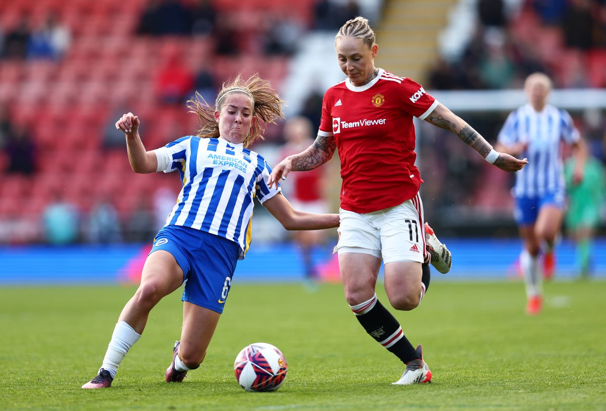 new signing Maya le Tissier in action against Man Utd