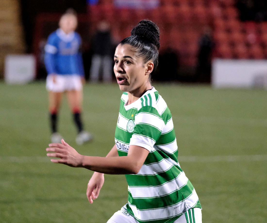 Celtic's Jacynta Galabadaarachchi  scored twice as they went second in the SWPL