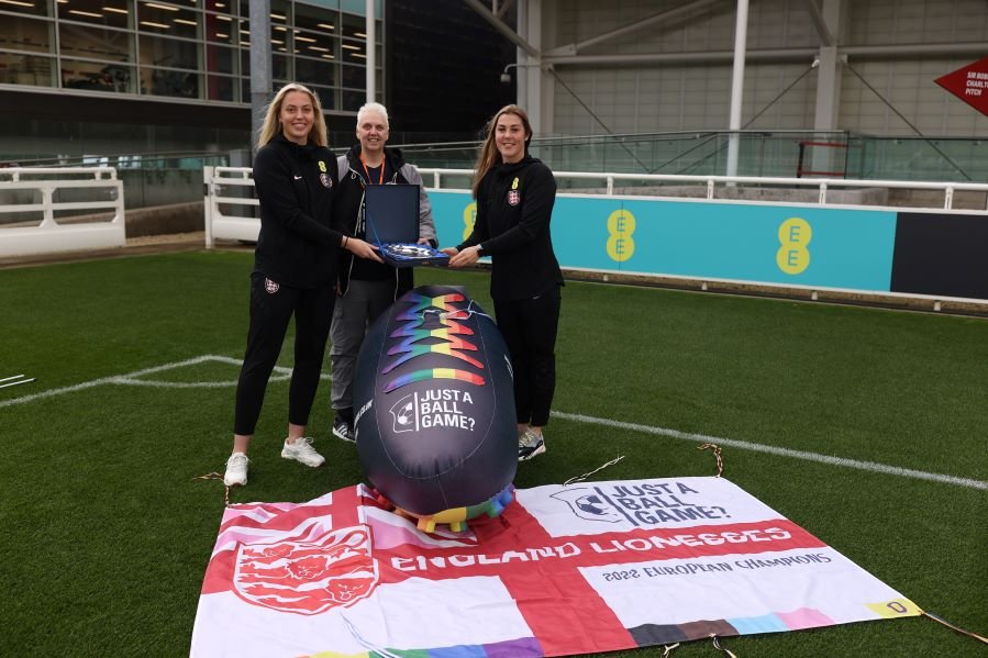 JUST A BALL GAME? have presented ENGLAND LIONESSES with their annual award