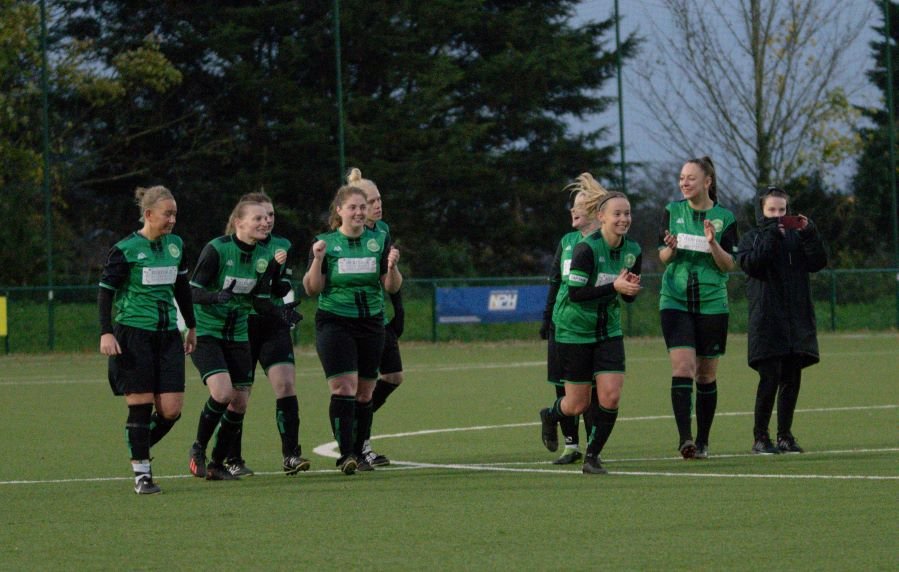 East Bergholt United celebrate their progress in the Eastern League Cup.