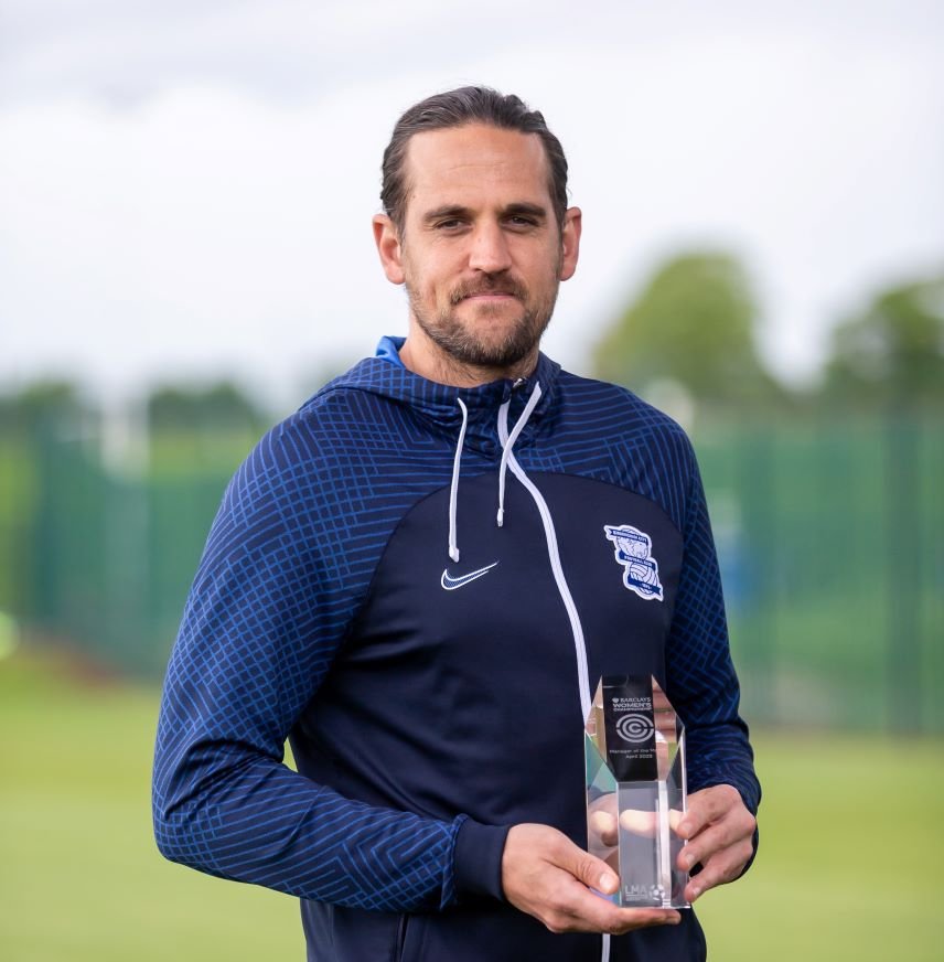 Birmingham City Head Coach Darren Carter has been awarded Barclays Women’s Championship Manager of the Month
