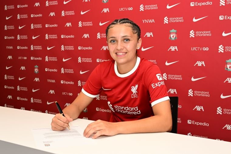 Liverpool's new signing, Mia Enderby