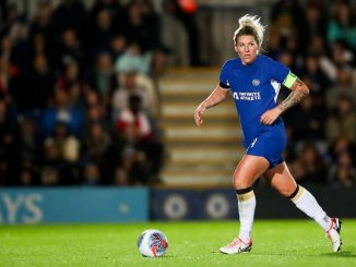 Millie Bright marhed her 250th game for Chelsea with the opening goal.