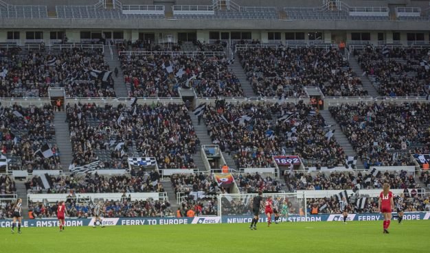 Newcastle United women in front of record crowd at St James' Park