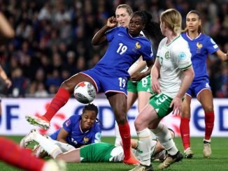 Women's UEFA Euro 2025 League A Group 3 qualifying football match between France and Republic of Ireland at the Saint-Symphorien stadium in Metz, eastern France, on April 5, 2024.