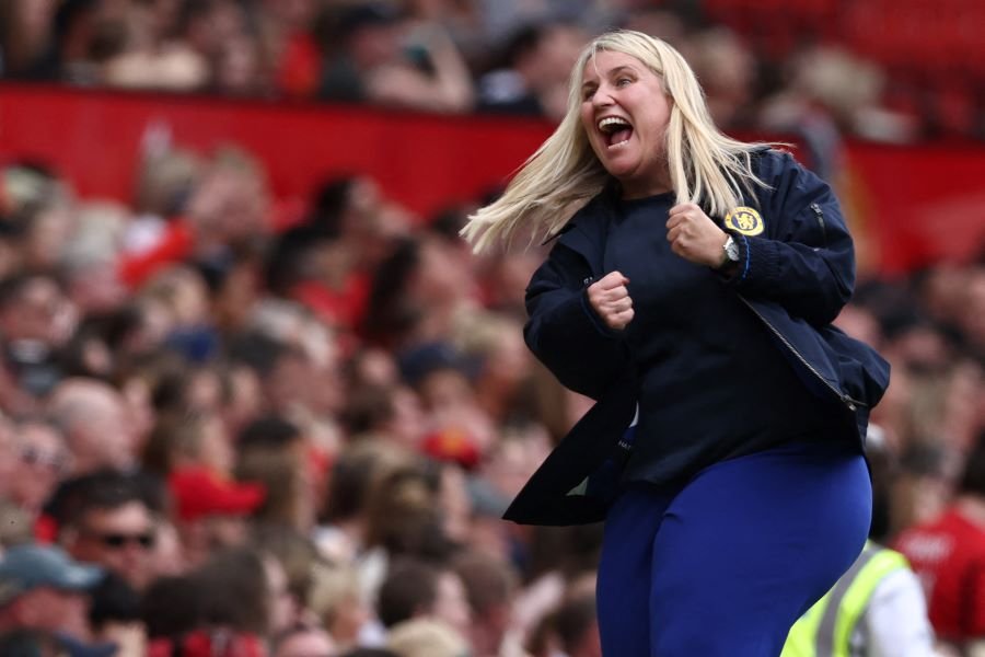 Barclays Women's Super League match between Manchester United and Chelsea at Old Trafford in Manchester, north west England, on May 18, 2024. 