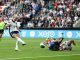 England's Beth Mead scores the opening goal against France