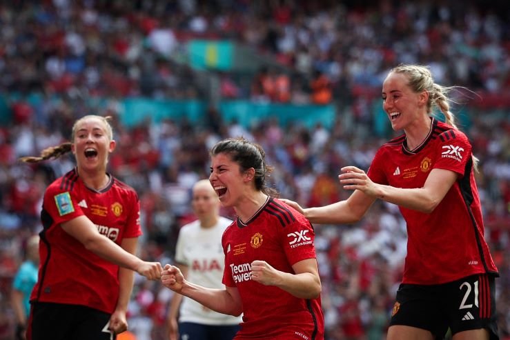 Final de la Copa FA femenina entre Manchester United y Tottenham Hotspur en el estadio de Wembley, en el noroeste de Londres, el 12 de mayo de 2024