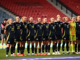 UEFA Women's Euro 2025 League B Group 2 qualifying football match between Scotland and Israel at Hampden Park stadium in Glasgow, Scotland, on May 31, 2024.