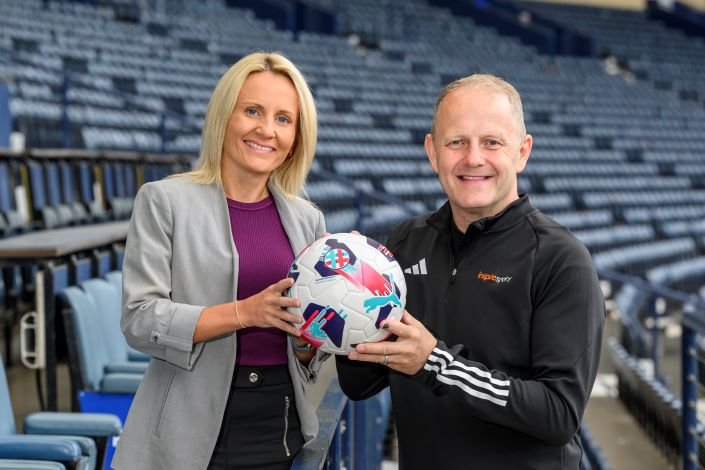 Fiona McIntyre (SWPL Managing Director) and Jed McCabe (Head of Sales for Scotland & NI),