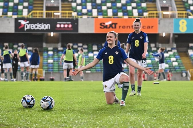 Northern Ireland goalscorer. Kerry Beattie